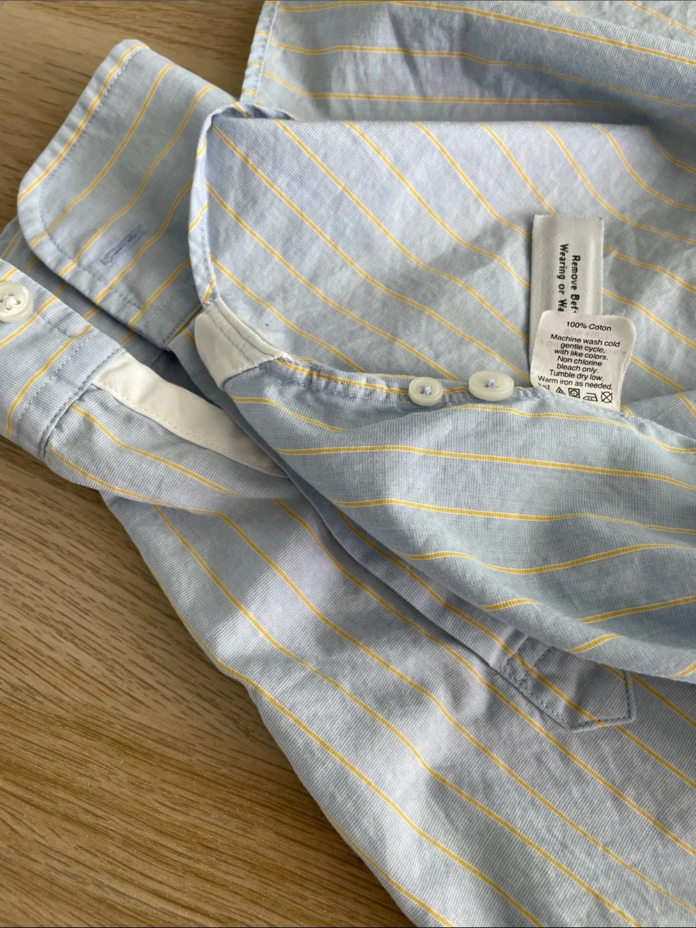 J. Crew Light Blue and Yellow Striped Button-Down Shirt